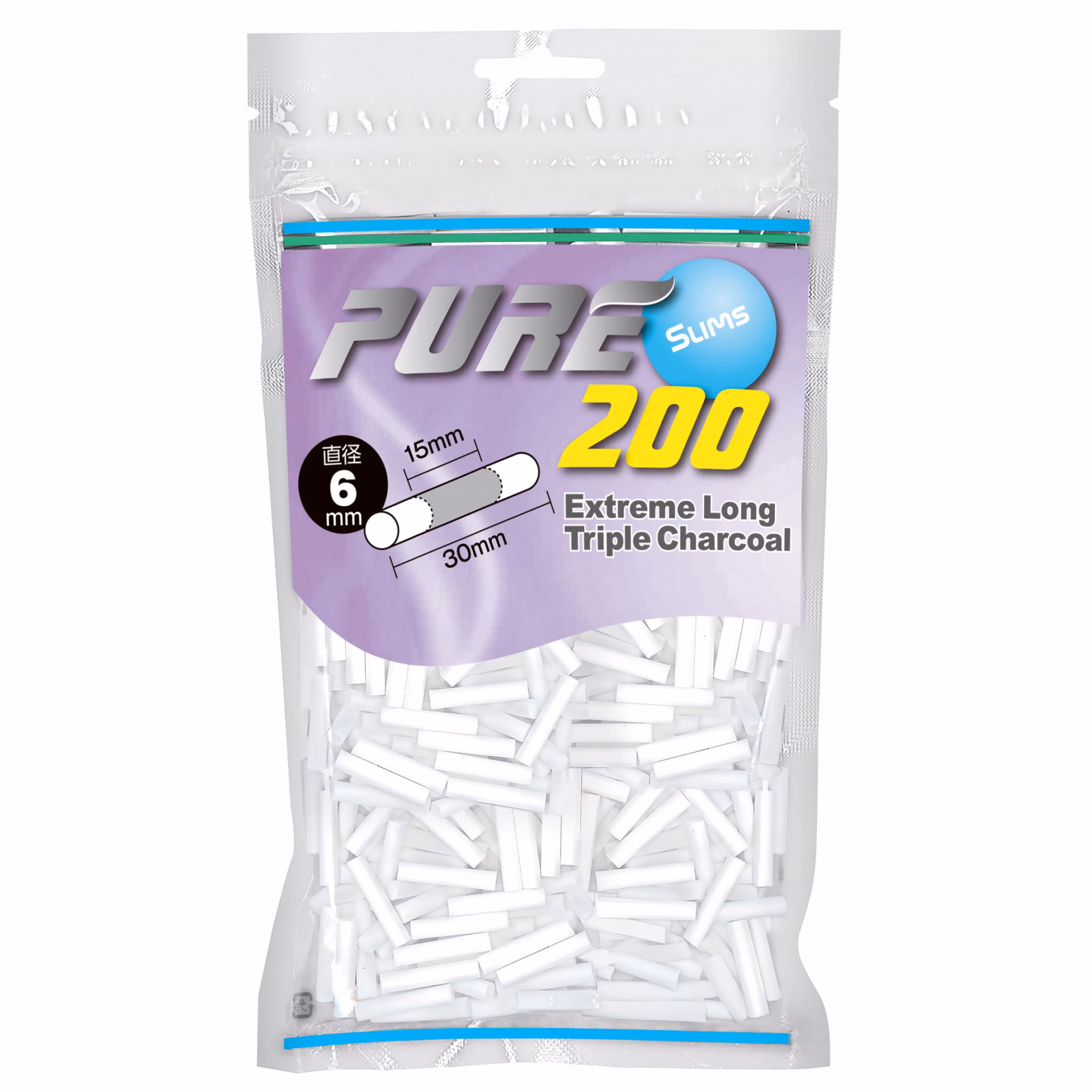 PURE纯纤超长炭6*30*200个
